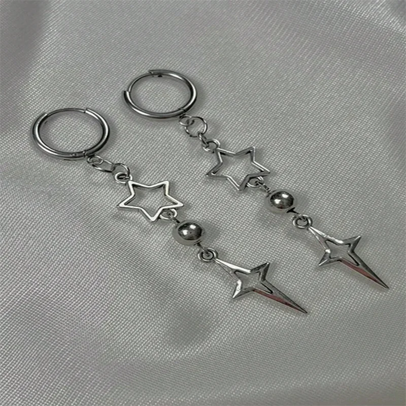 

Polaris Star Earrings - Grunge Y2K Goth Punk Alt Edgy Dangly Hypoallergenic Nickel Free Jewelry