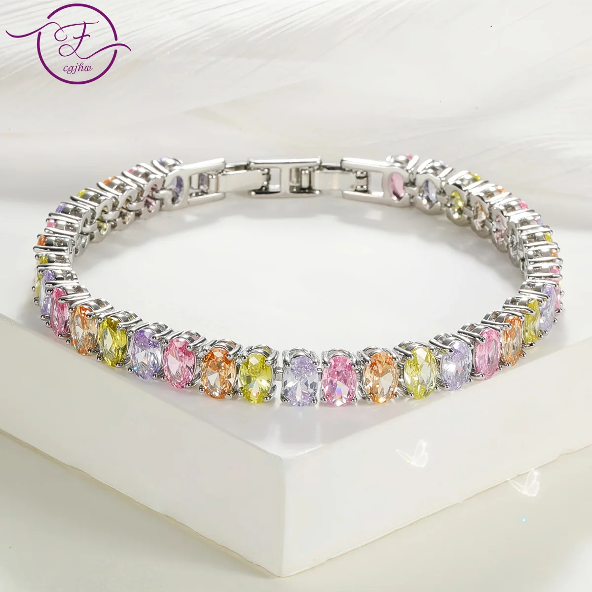 

Luxury Hip-Hop Cubic Zirconia Crystal Tennis Bracelets for Women Single-Row Full-Diamond Bracelet Unisex Fashion Elegant Jewelry