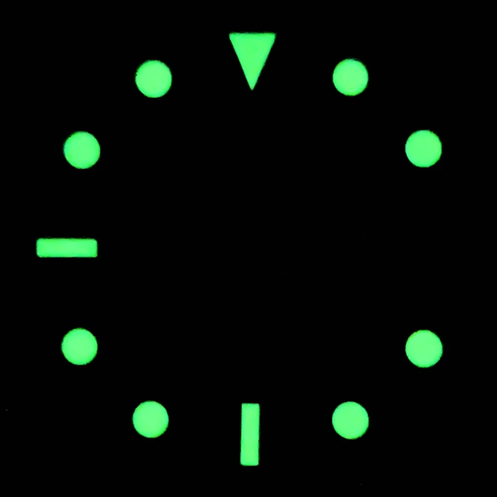 Циферблат для часов NH35, стерильный зеленый светящийся циферблат, 29 мм, с календарем, подходит для часов NH35 3/3, 8 часов, Часовые аксессуары