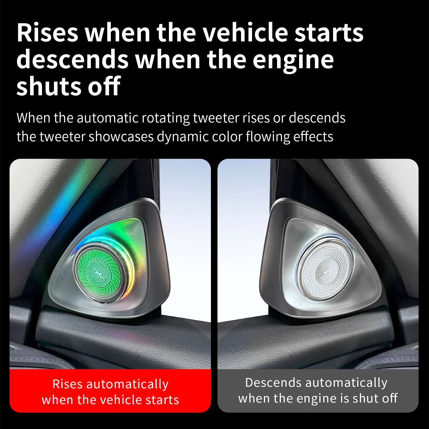 10th Generation For Honda Civic Automatic Rotating Tweeter Ambient Light  4D Rotating Tweeter Speaker