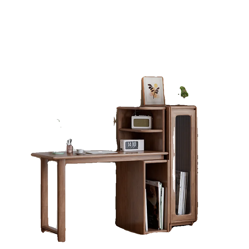 

Solid wood desk bookcase integrated bedroom creative computer simple study student home retractable writing