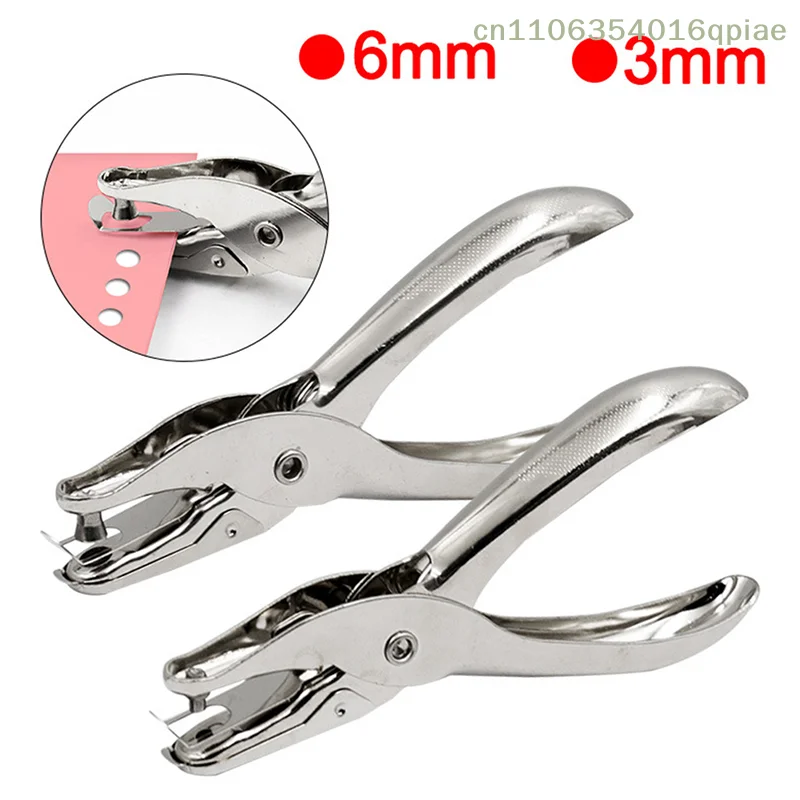（Summer4）Single Hole Puncher Metal 3mm/6mm Pore Diameter Punch Pliers Hand Paper Scrapbooking Punches