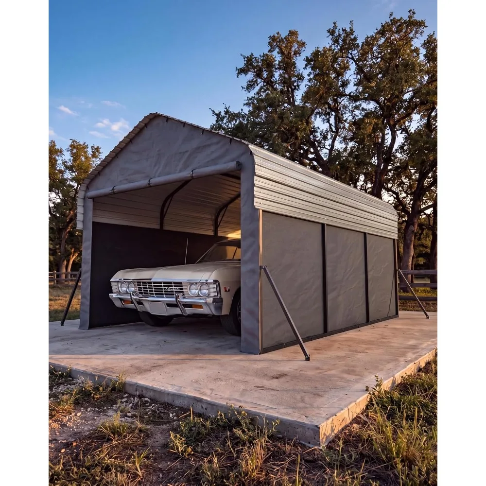 10x15x9 ft Metal Carport, Enclosed Car Ports, Custom
