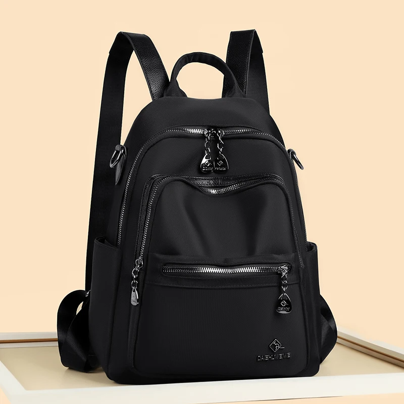 Trendy Gig Women Backpack Spacious Travel Laptop Bag Oxford Material Casual Daypack for Work College High-quality Black Backpack