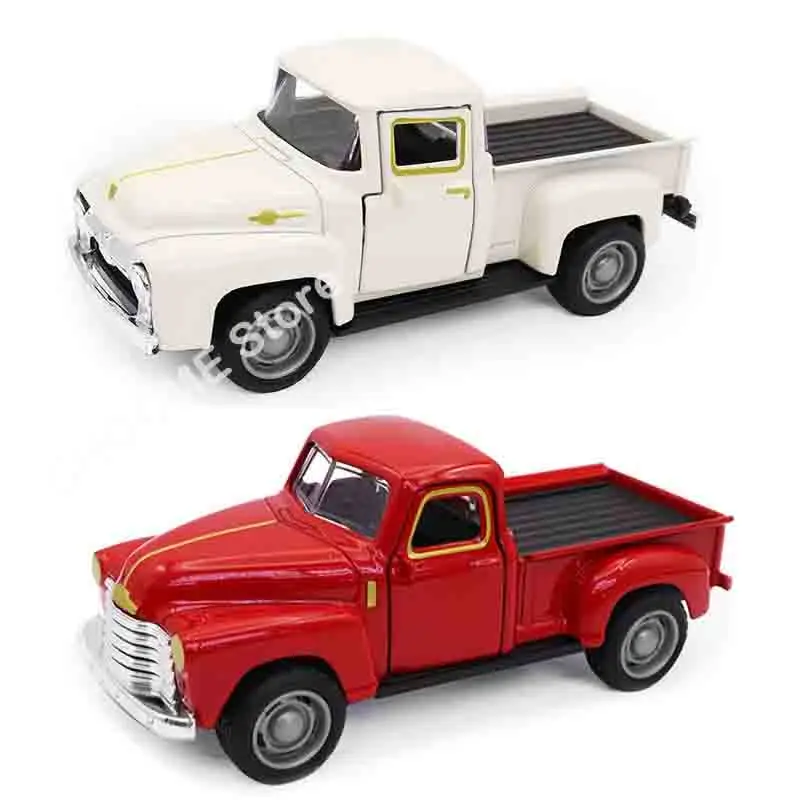 1:32スケール クラシックピックアップトラック 車モデル 合金製プルバックダイキャスト＆おもちゃ 車両 男の子向け 子供向け クリスマスコレクション おもちゃ車