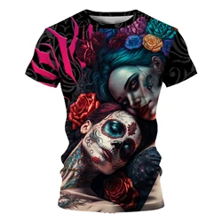 Dark T-shirts for Men Cool Trend Street Fashion Clown Man 3D Printing Demon Men's Summer T-shirts 2024 New Style Comfort Fugees