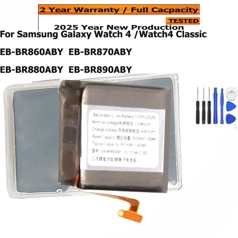 

Аккумулятор EB-BR890ABY 42 мм 46 мм 3 для Samsung Galaxy Watch 4 R860 R880 EB-BR860ABY 40 мм 44 мм Watch4 Classic R870 R890 350 мАч
