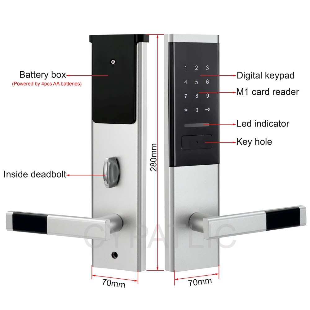 House Home Security Keyless Smart Card Digital Code Electronic Door Lock Wireless With TTlock App For Apartments