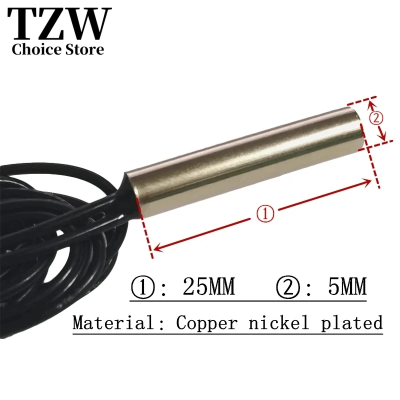 TZW 20CM 30CM 40CM 50CM 1M 2M 3M 5M 10M NTC Thermistor Temperature Sensor Waterproof Probe Wire 10K 1% 3950 W1209 W1401 cable