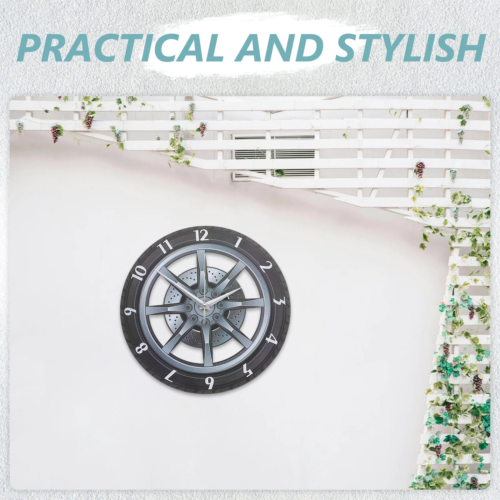 

3D Car Wheel Clock Silent Tire Rim Wall Clock Car Enthusiast Garage Office Room Decor Home Clocks Home Decor Supplies