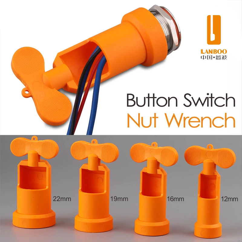 

LANBOO 12mm 16mm 19mm 22mm push button switch plastic install spanner wrench nut install wrench