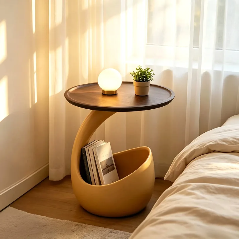 Modern creative cat nest edge few walnut pattern round table pet nest balcony bedroom multi-functional small table edge few