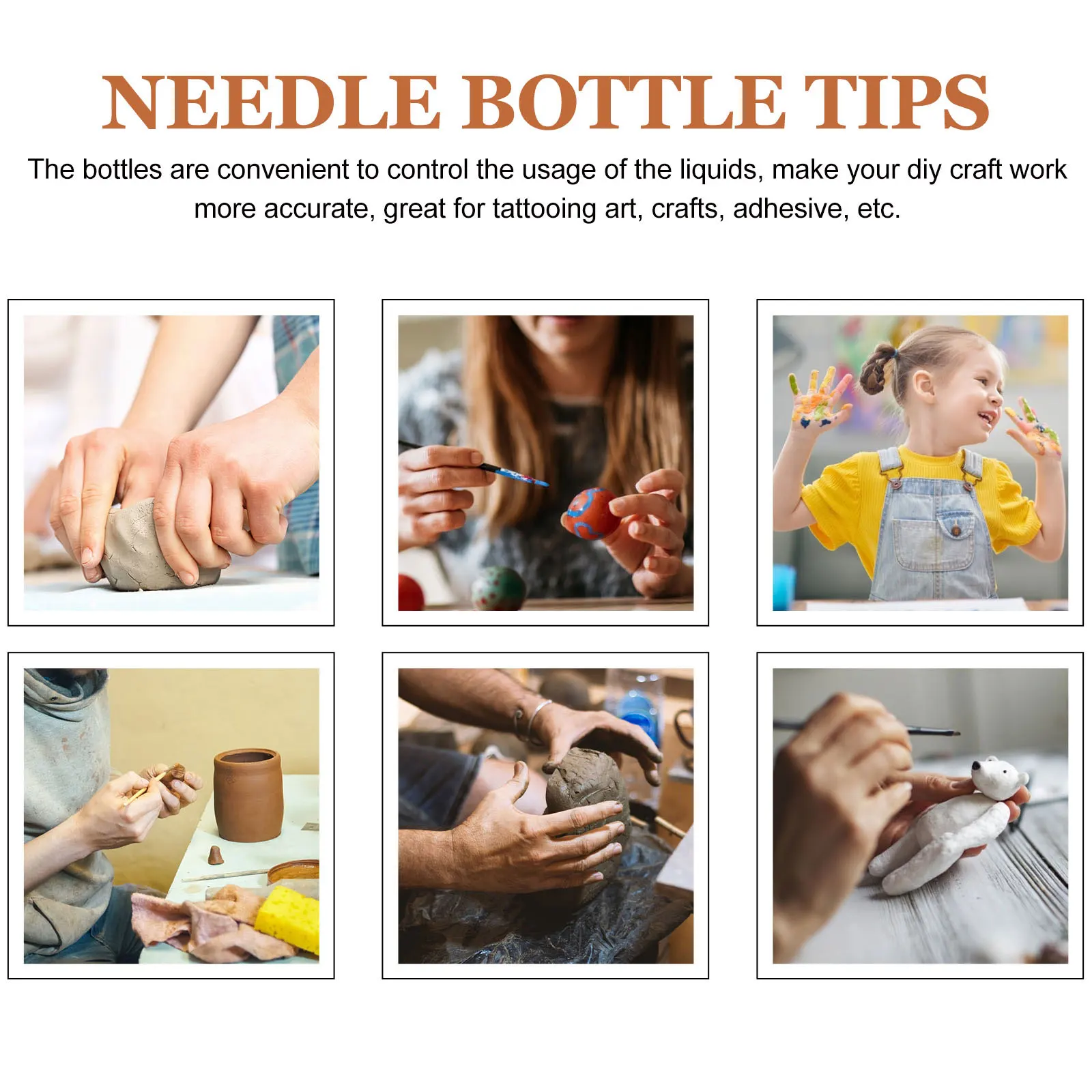 6Pcs Needle Tip Applicator Bottles Precision Glue Dispensing Plastic Bottles for DIY Crafts Glue Application Applicator Bottle