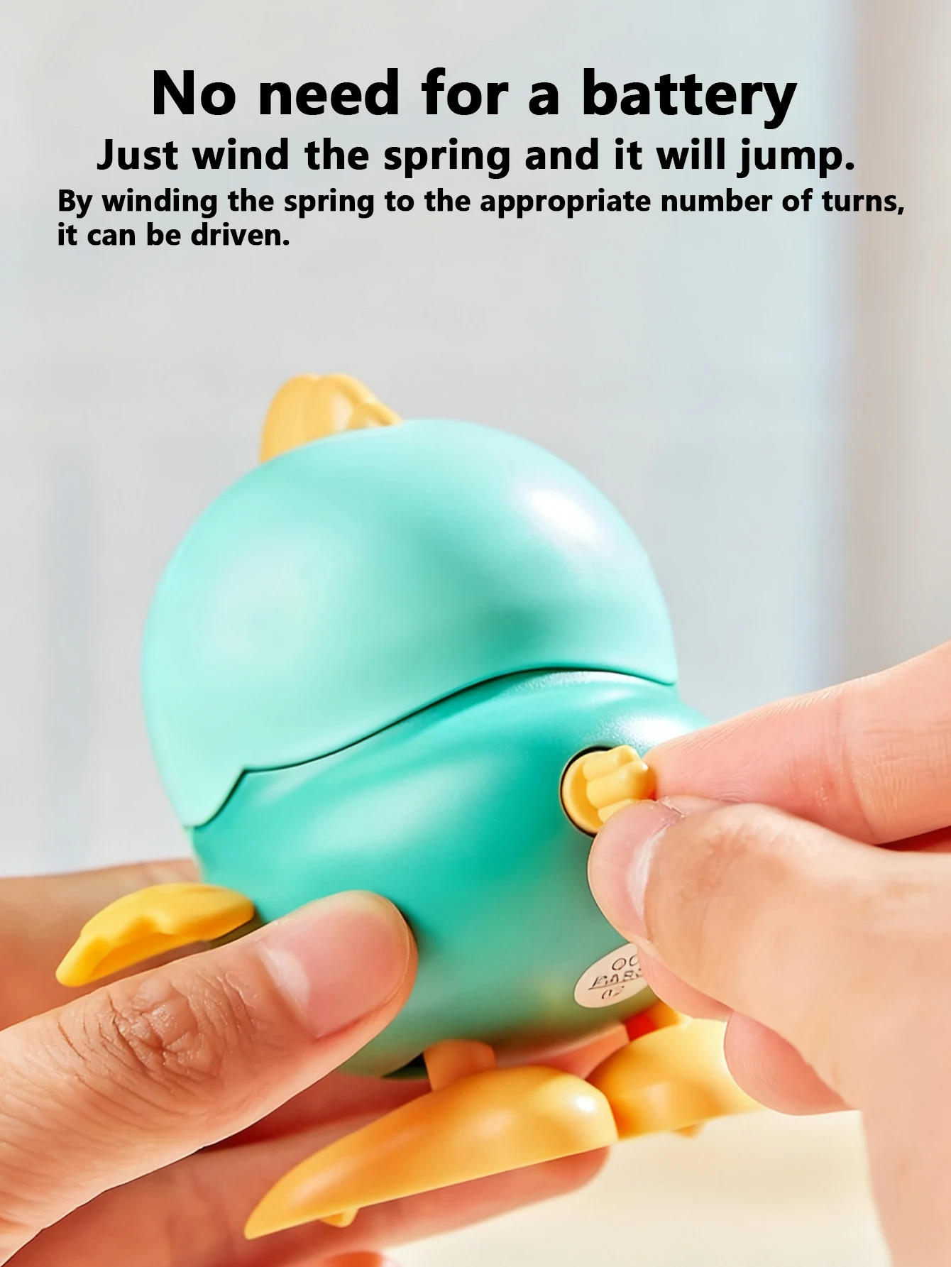 Cute Wind-Up Jumping Chicken Toy for Baby 1-3 Years Old - No Battery Required, Crawling Learning Toy