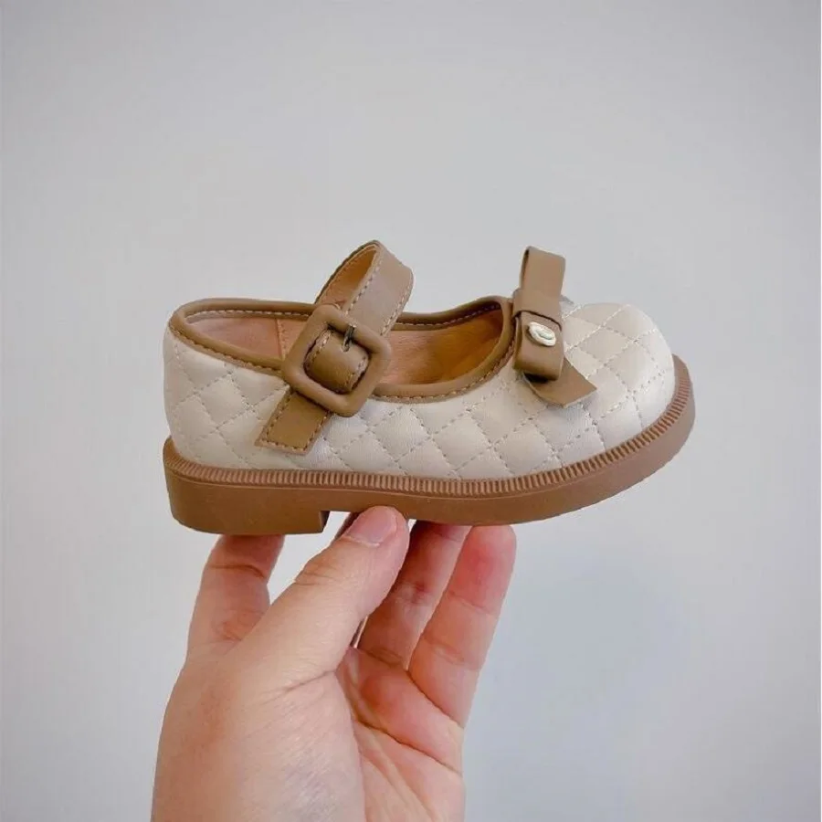 Autumn 2024 New Children's Shoes Little Girls' Sweet Bowknot Princess Shoes Korean Fashion Girls' Leather Shoes Size 26-37