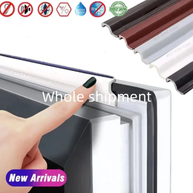 

Window S Type Sealing Strip Plastic Silicone Sliding Door Windproof High Density Self-adhesive Sound Insulation Artifact