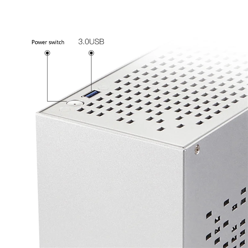 A29F-A07 Casing Komputer Mini ITX Sasis Casing Host HTPC Penutup USB 3.0 ITX dengan Kabel Ekstensi Kartu Grafis