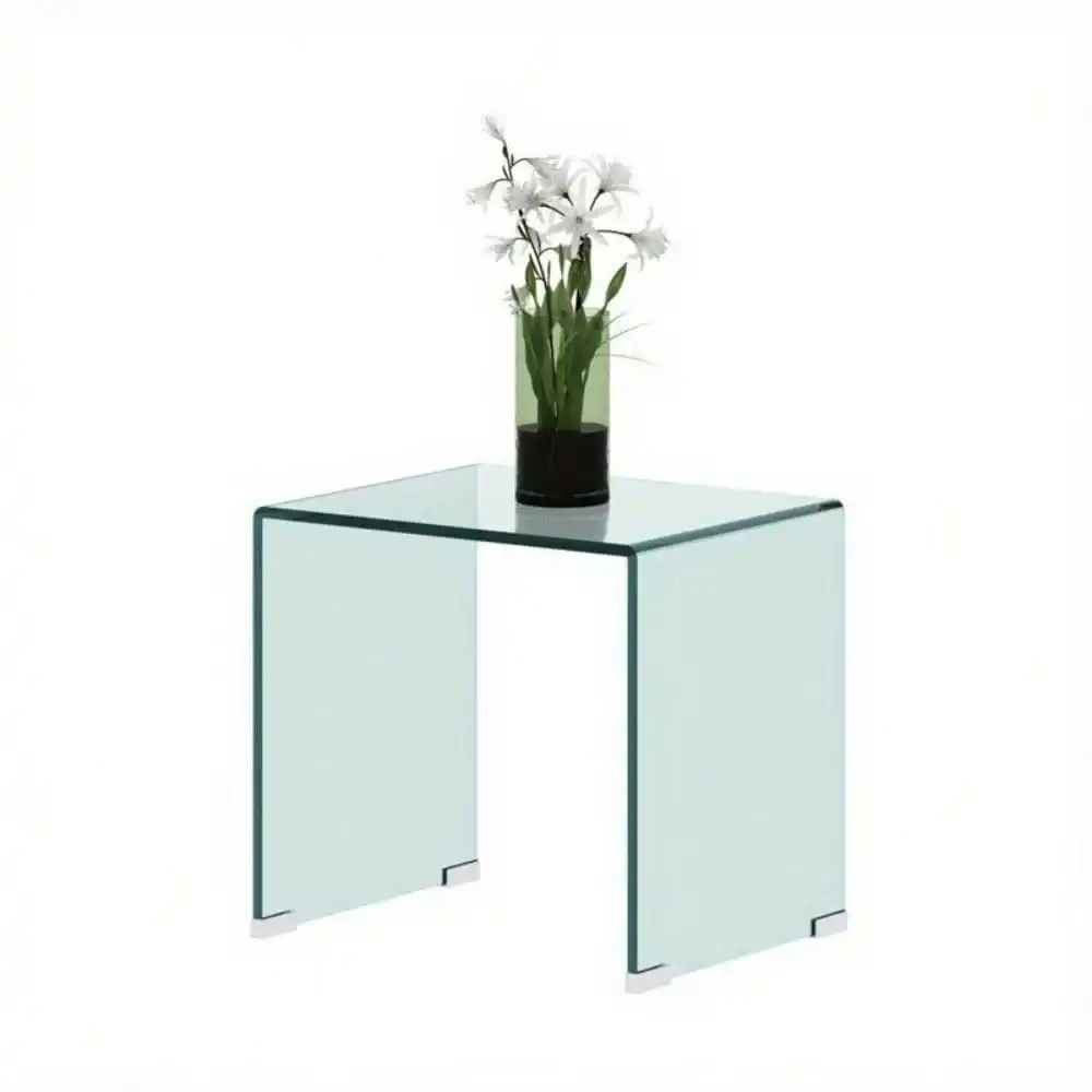 Modern Living Room Clear Whole Tempered Glass Coffee Table End Table SideTable