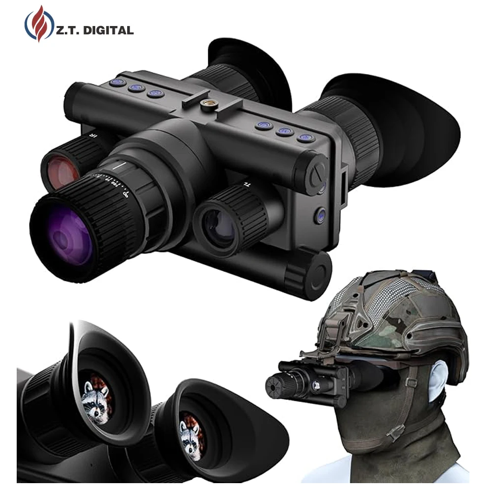 New Arrival Gen 2/3 Night Vision Hunting Binoculars Head Mounted Helmet NG Night Vision Goggles With Tactical Flashlight