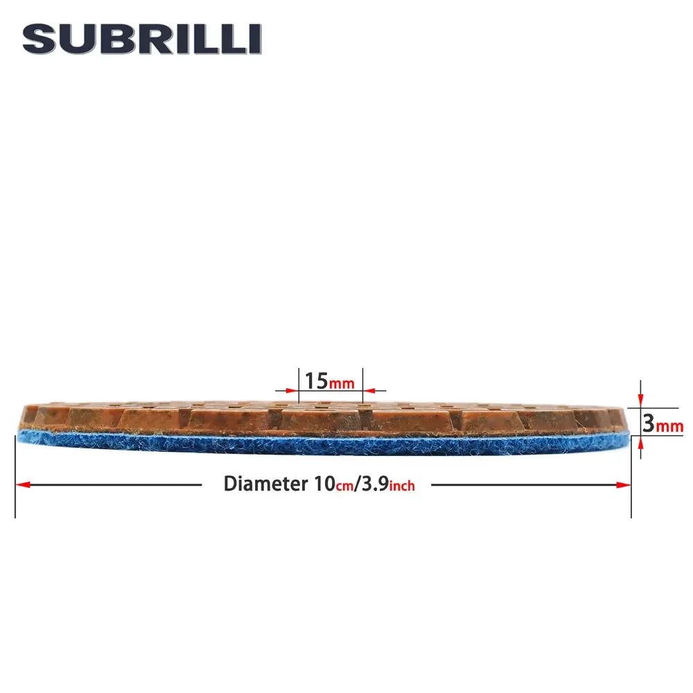 Subrili 4 "金属ダイヤモンド研磨パッド銅粒子ボンド研磨ホイール花崗岩大理石コンクリート床サンディングディスク用