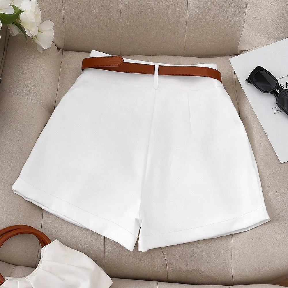 Женские плиссированные шорты с высокой талией, осенне-зимний повседневный офисный наряд, элегантные шикарные шорты с широкими штанинами на заказ