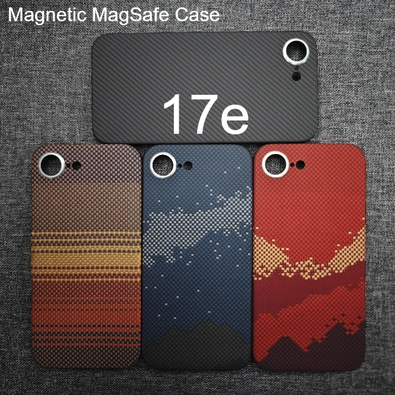 

Magnetic Case for iPhone 17e Phone Protective Cover Aramid Carbon Fiber Case Ultra-thin Aramid Fiber Phone Case
