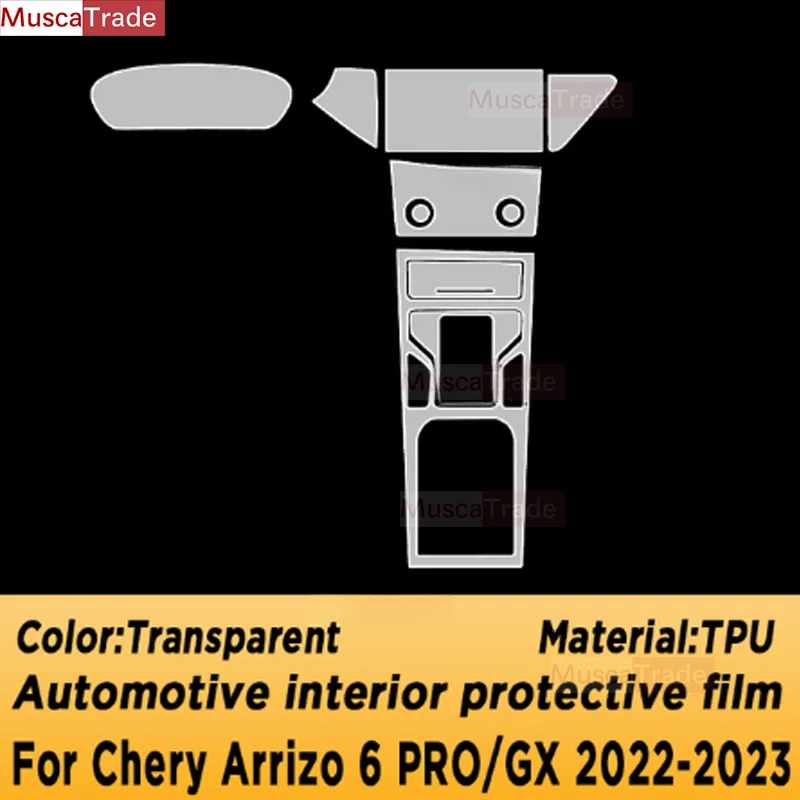 For Chery Arrizo 6 GX PRO 2022-2023 Gearbox Panel Navigation Screen Automotive Interior TPU Protective Film Anti-Scratch Sticker