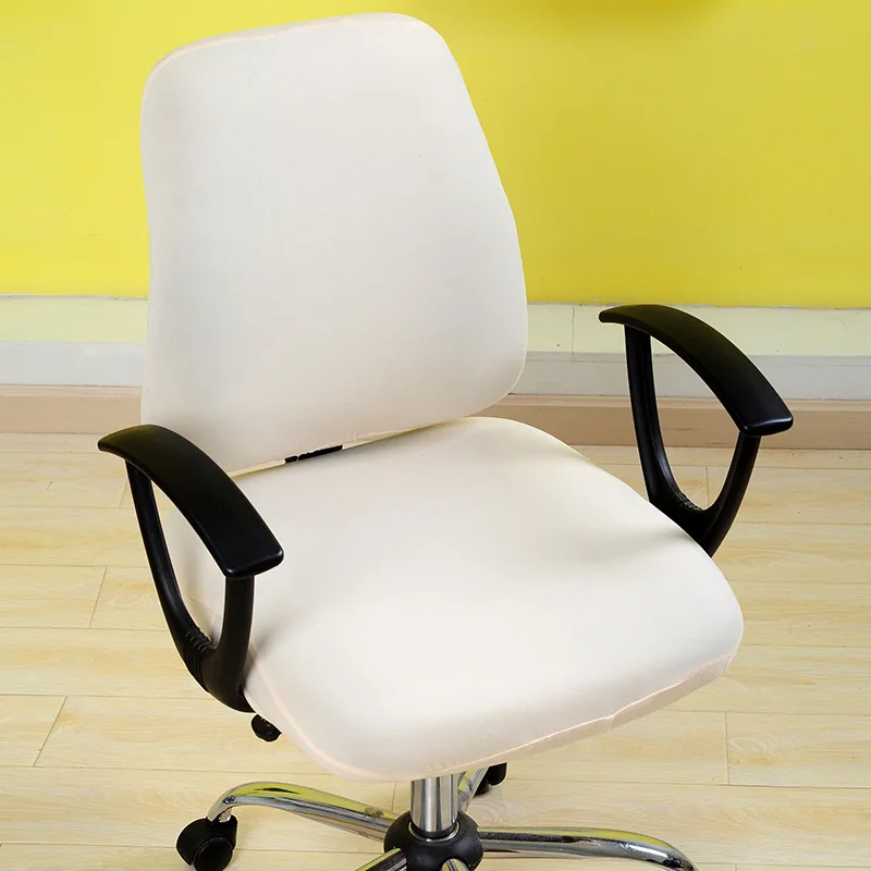 Office Chair Cover With Back Computer Game Seat Cover Solid Universal Spandex Anti-dust Elastic Armchair Slipcover