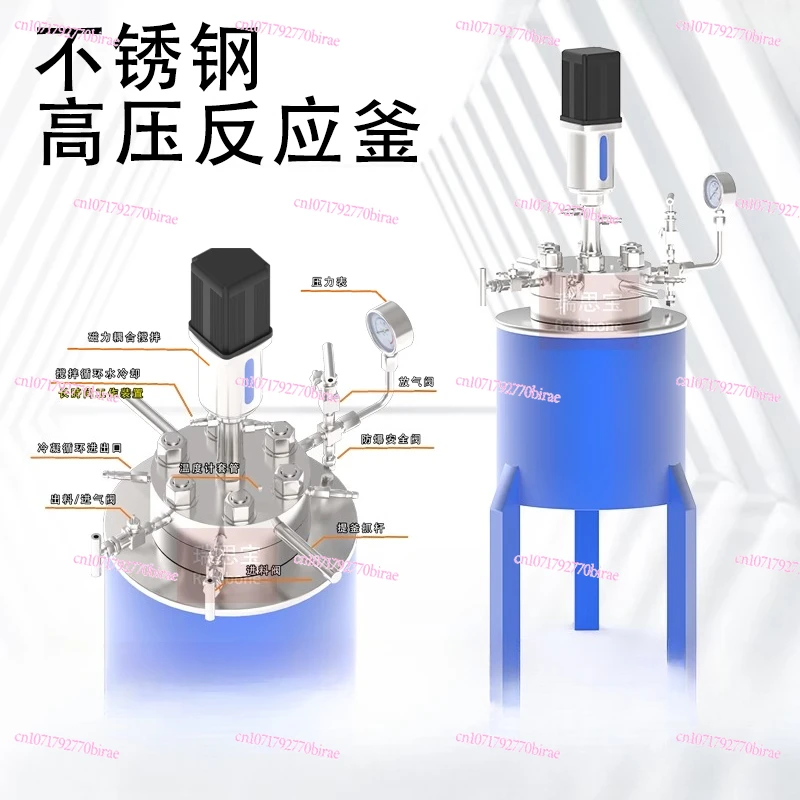 High Pressure Reactor Stainless Steel  High Temperature High  Magnetic Mechanical Stirring 1L100L Hydrogenation Tank