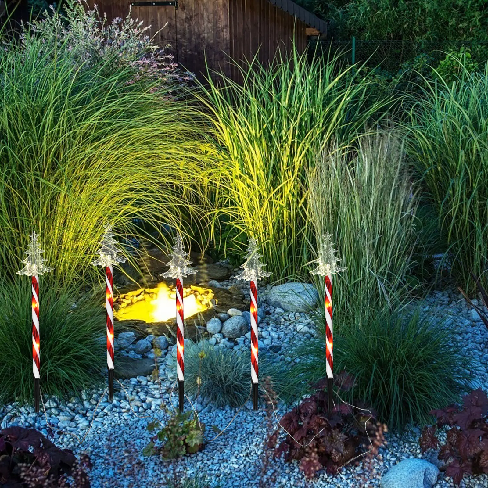 

1 set Stylish Christmas Cane Light 12cm Version for Outdoor Garden Road Decorative Xmas Party Atmosphere