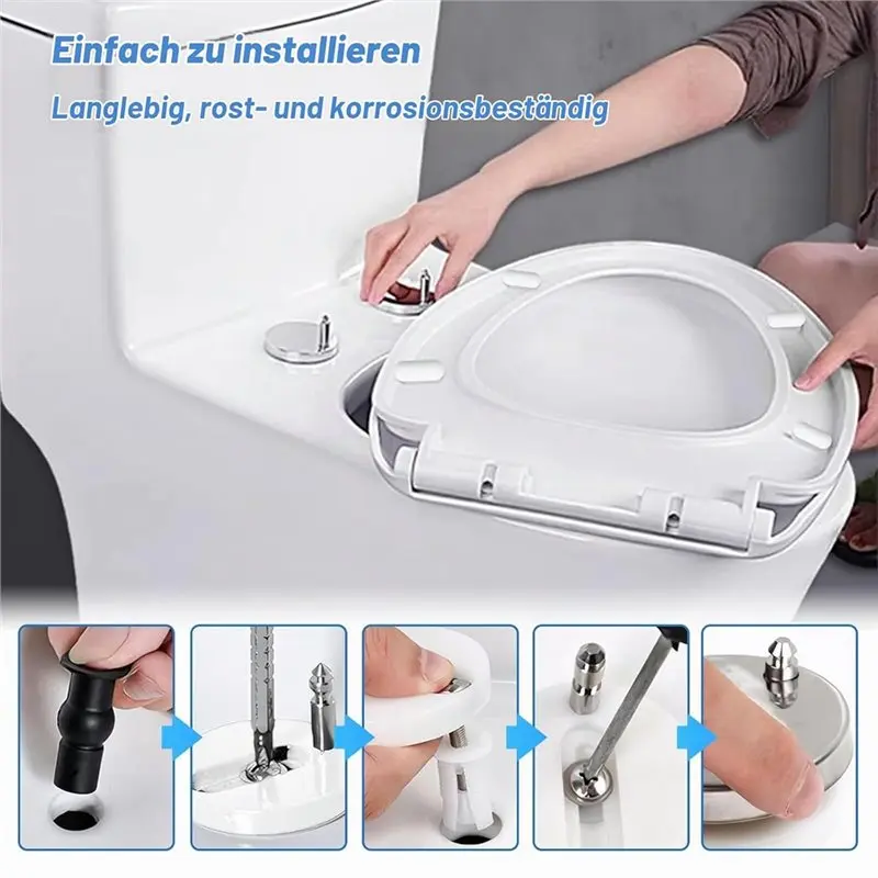 【LIMITED TIME DISCOUNT】Replacement For Toilet Seat Hinge Set Universal Toilet Lid Screws& Washers For Quick Repair Installation&