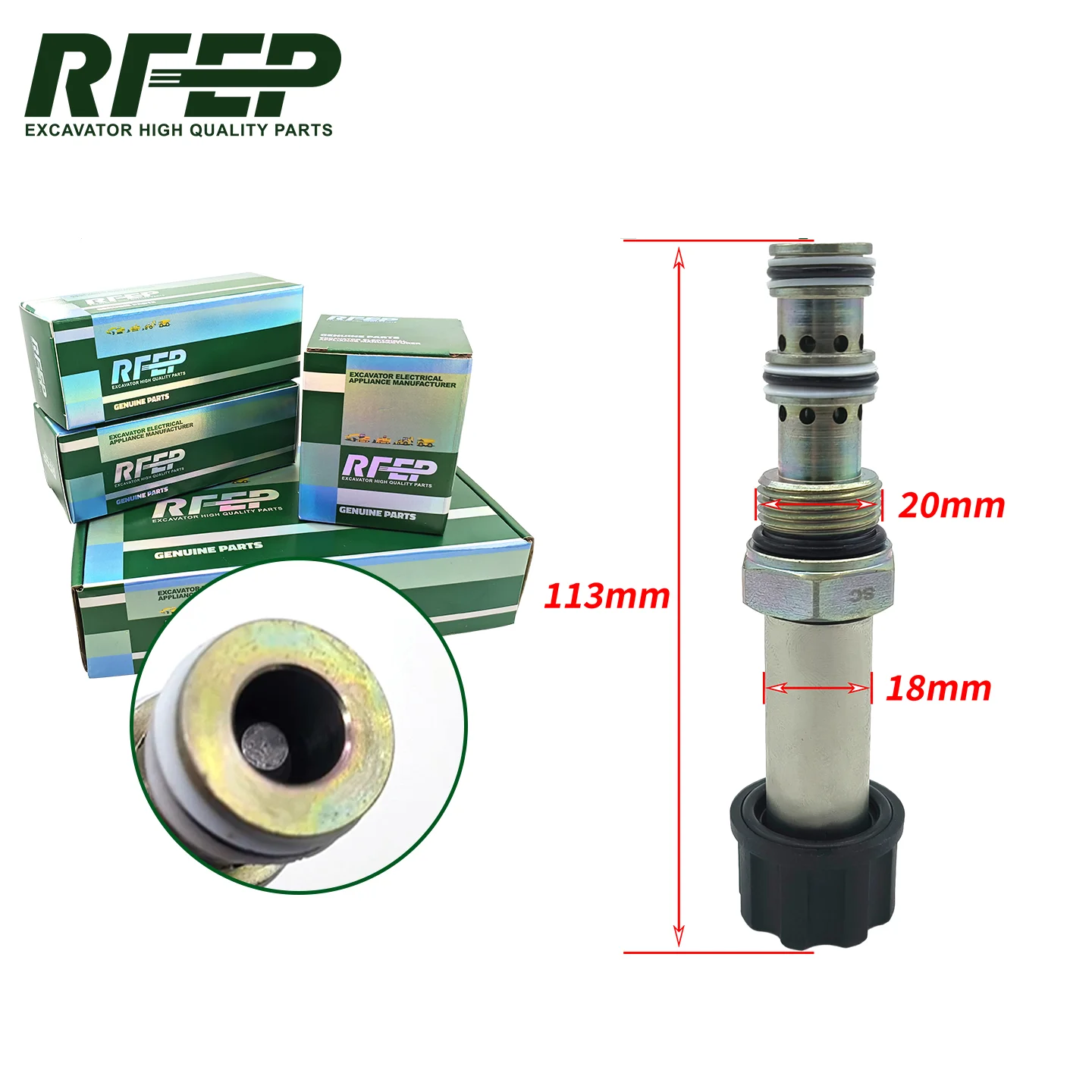 RFEP High Precision Hydraulic Solenoid Valve Spool 20mm 18mm For Lonking Liugong Hydac Construction Machinery Spare Parts