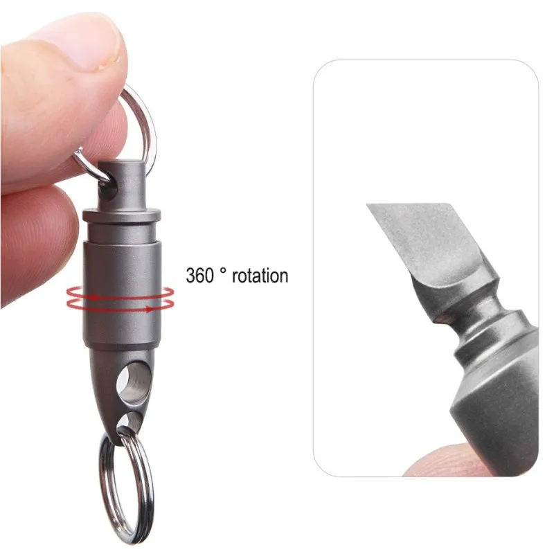 360 Degree Rotation Titanium Alloy Keychain Quick Release Connect Accessories Survival EDC Tools Outdoor Equipment