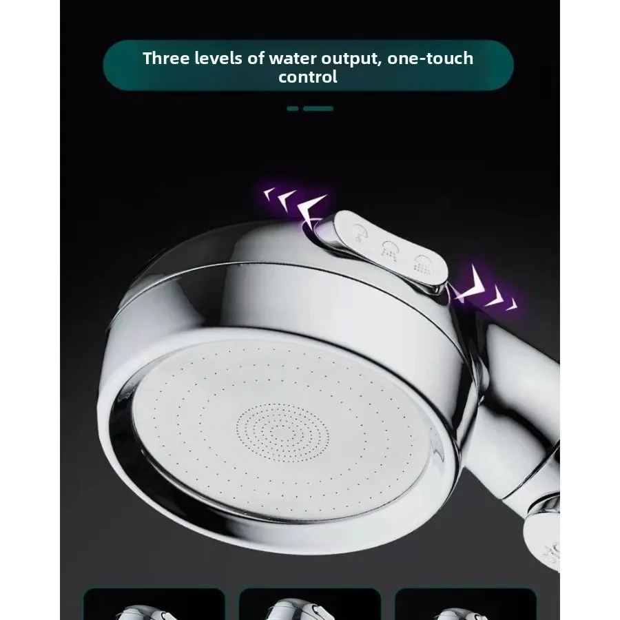 Adjustable handheld shower head with 3 spray modes and on/off pause function for water-saving shower nozzles image 5