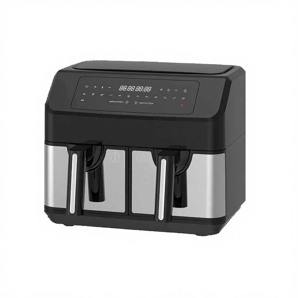 New Digital Touch Screen LCD Display Aluminum Intelligent Smokeless Electric Fast Heating Toaster Air Household Outdoor