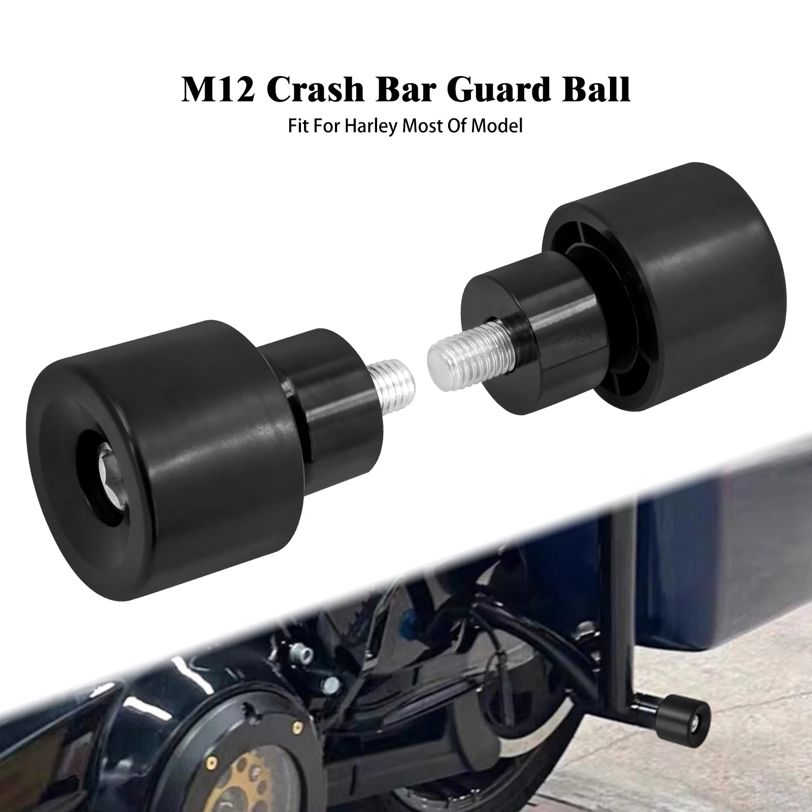 Motorcycle M12 Crash Bar Guard Ball Crash Bar Engine Guard Protector Black/Blue For Harley Touring FLHR Softail Dyna Sportster