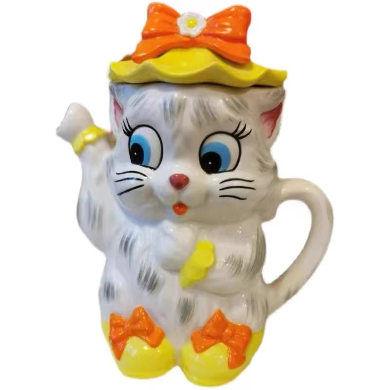 Cartoon kitten bow retro water cup three-dimensional coffee cup gift
