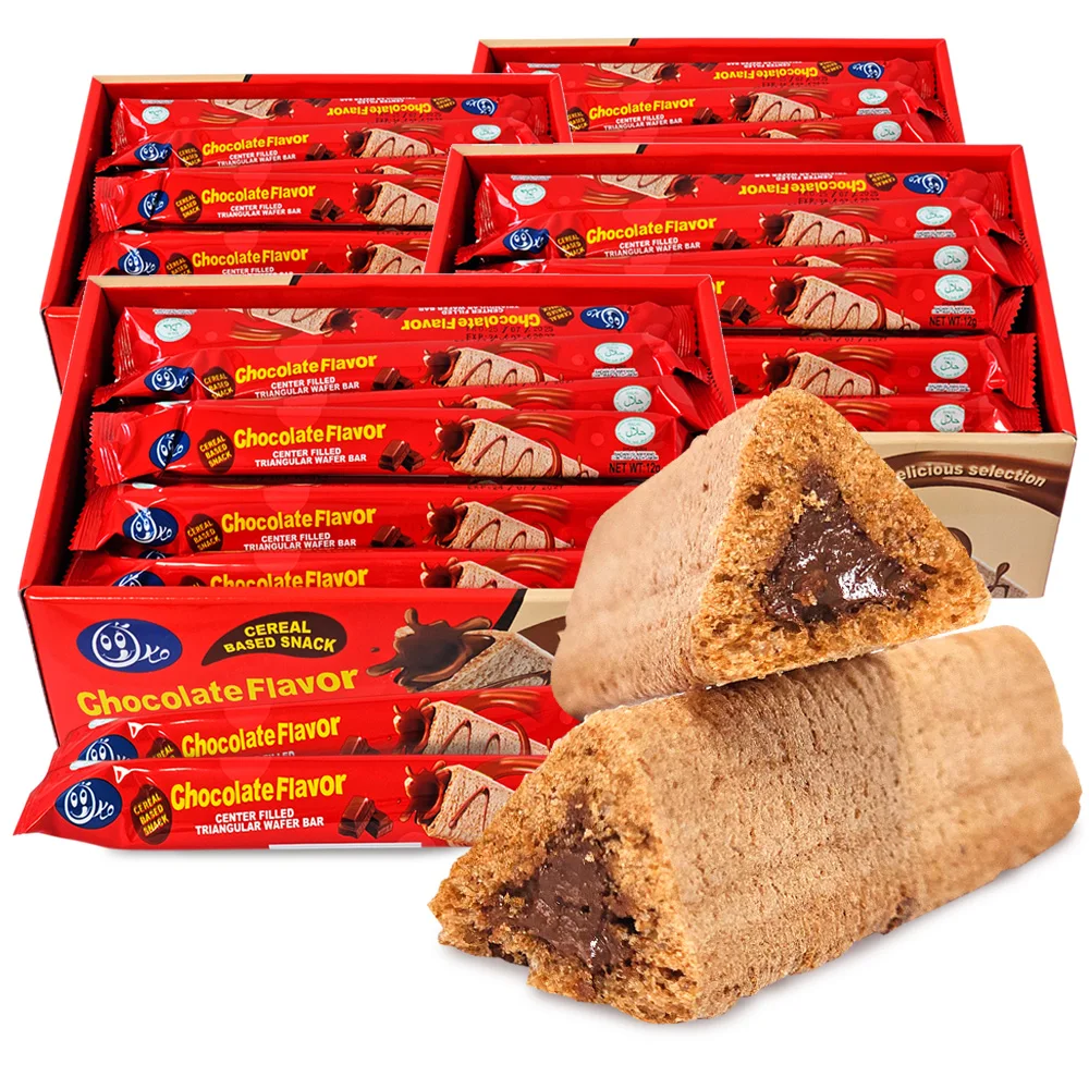 4 cajas (120 piezas) Galletas snack oblea con sabor a chocolate Oco