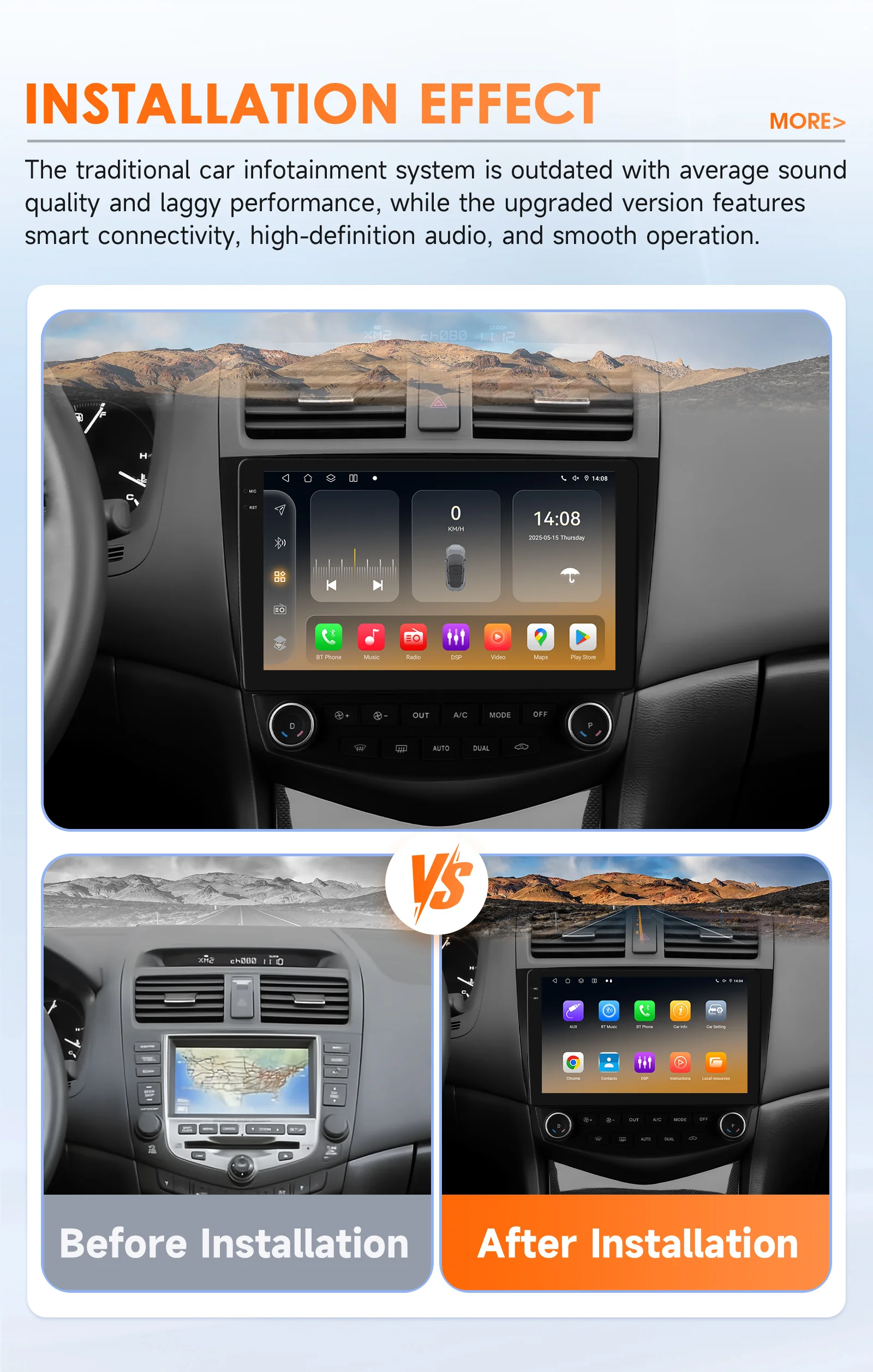 Hizpo 2Din 10,1 Zoll Android Autoradio für Honda Accord 7 2003 - 2007 Einzel-/Dual-Klimaanlage RDS DSP GPS BT 4G BT Auto CarPlay SWC 360CAM – Detail 4