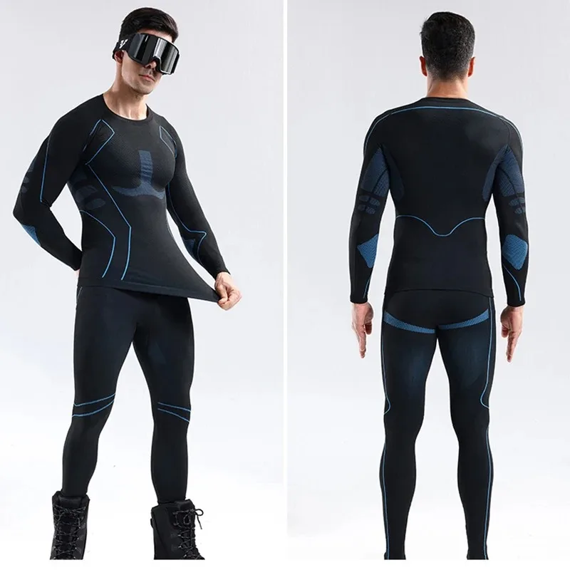 مجموعة طبقة أساسية حرارية شتوية للتزلج للرجال والنساء ملابس ضغط سريعة الجفاف ماصة للرطوبة ملابس داخلية رياضية دافئة لركوب الدراجات #6