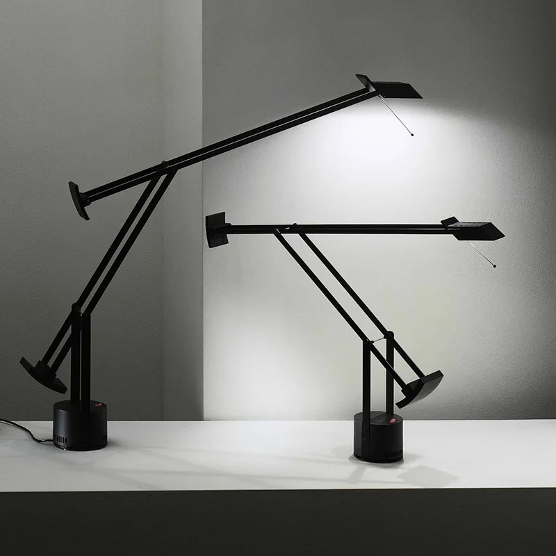 

Nordic Black Wrought Iron Adjustable Telescopic Folding Arm Table Lamps Minimalist Living Room Bedroom Restaurant LED Desk Light