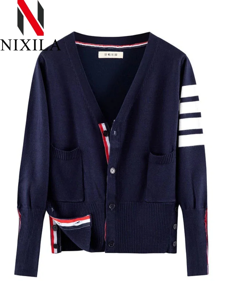 Spring Autumn Kint Cardigan Women Korean Fashion Loose Couple Sweater Jacket Vintage Elegance College Coat for Women Clothing