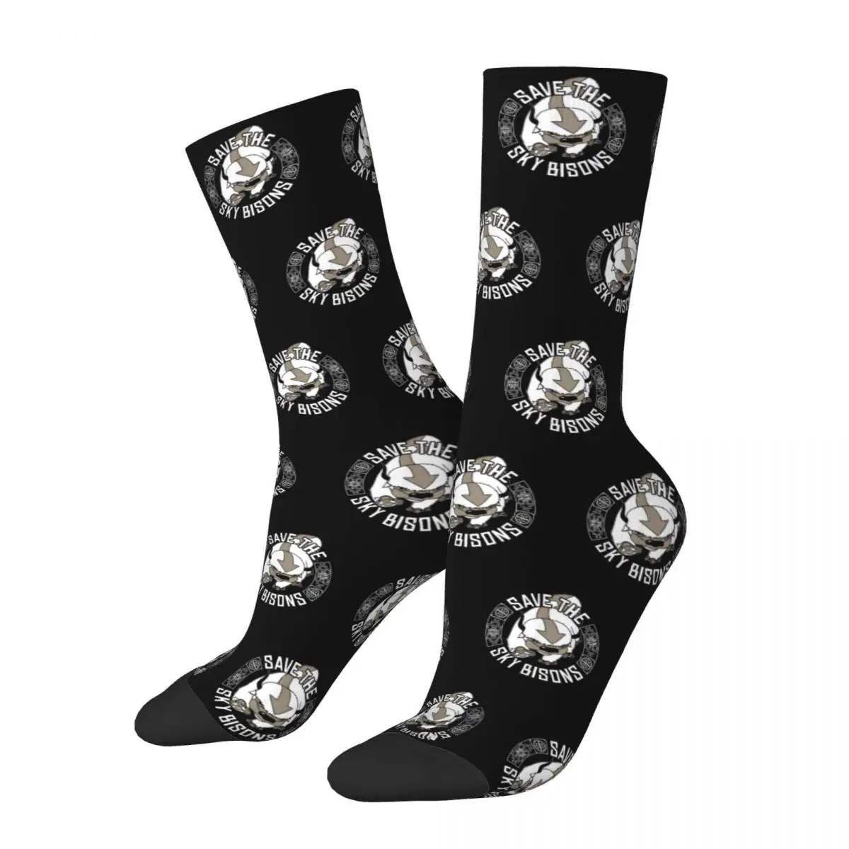 Happy Funny Men's Socks Casual Appa The Last Airbender Anime Sock Polyester Skateboard Women Socks Spring Summer Autumn Winter