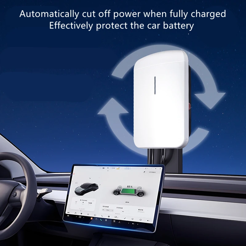 EVSE Wallbox Type 2 EV Charger 32A 22KW 3Phase IEC62196-2 SAE J1772 Electric Vehicle Charging Station for Tesla GBT 5M Cable