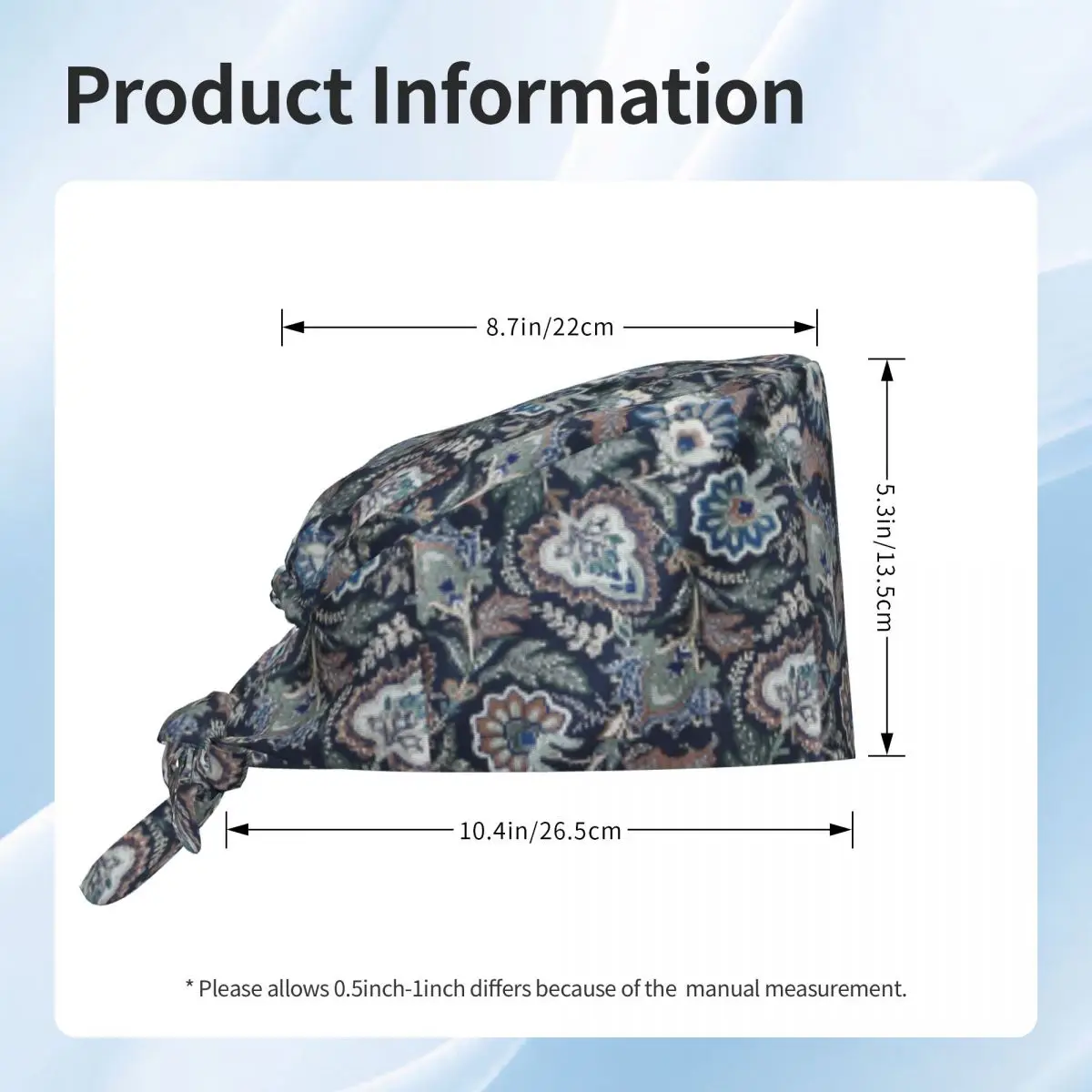 فيرا برادلي نمط ملون فرك قبعة الطبيب العمل الجراحية قبعة الرجال النساء قابل للتعديل قبعات التمريض لطبيب الأسنان