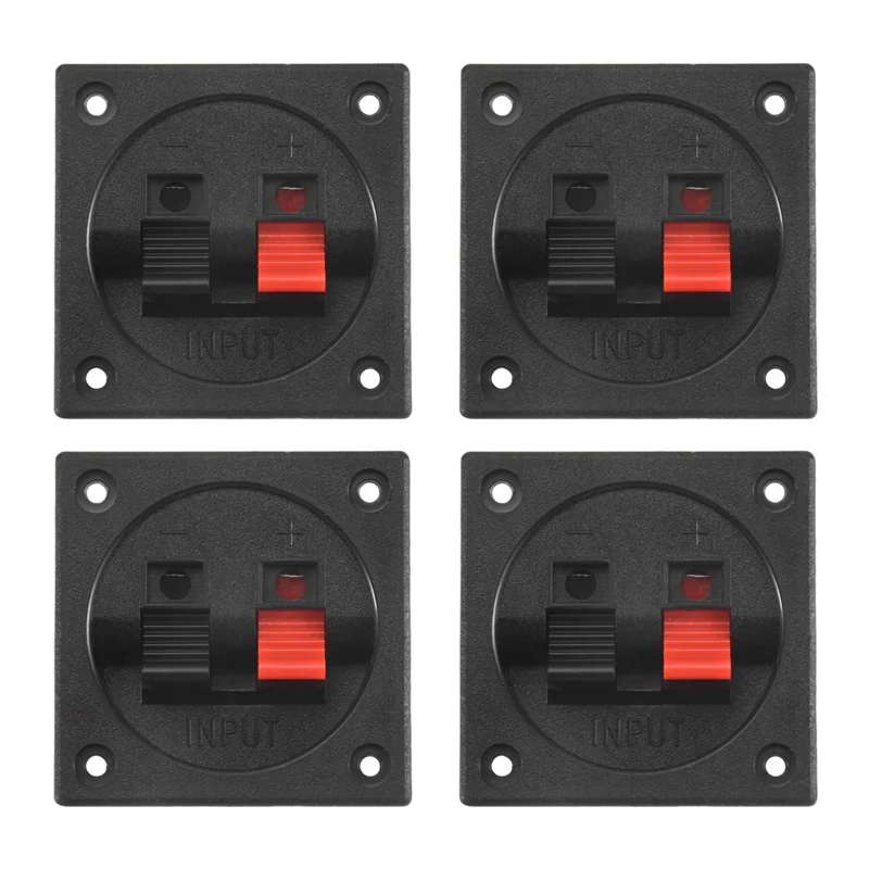 4 قطعة كأس طرفي لصندوق مكبر الصوت، موصل طرفي لصندوق مضخم الصوت المربع الربيعي لمكبر صوت السيارة المنزلي بنفسك