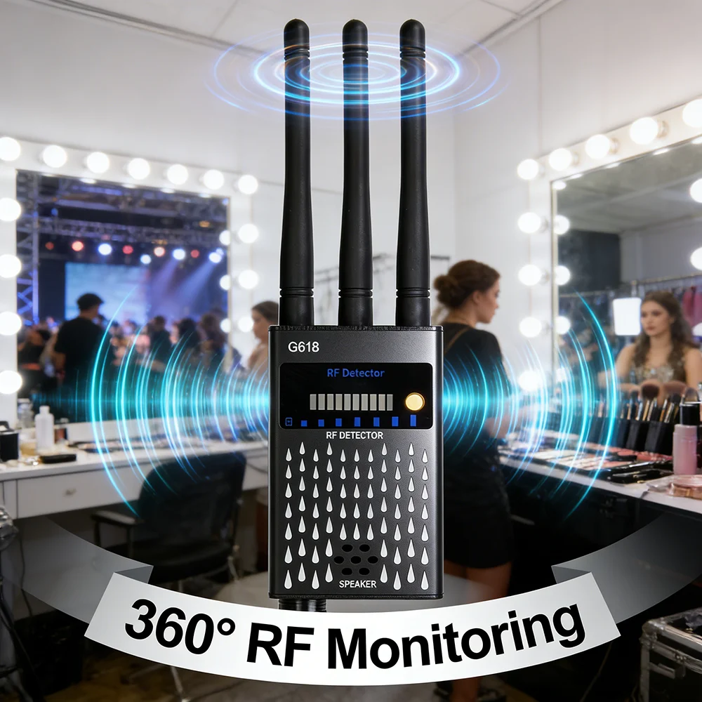 Anti Spy Wireless RF Signal Detector Full Range GSM Listening Device Bug Finder GPS Locator Tracker Detect Scanner Three Antenna