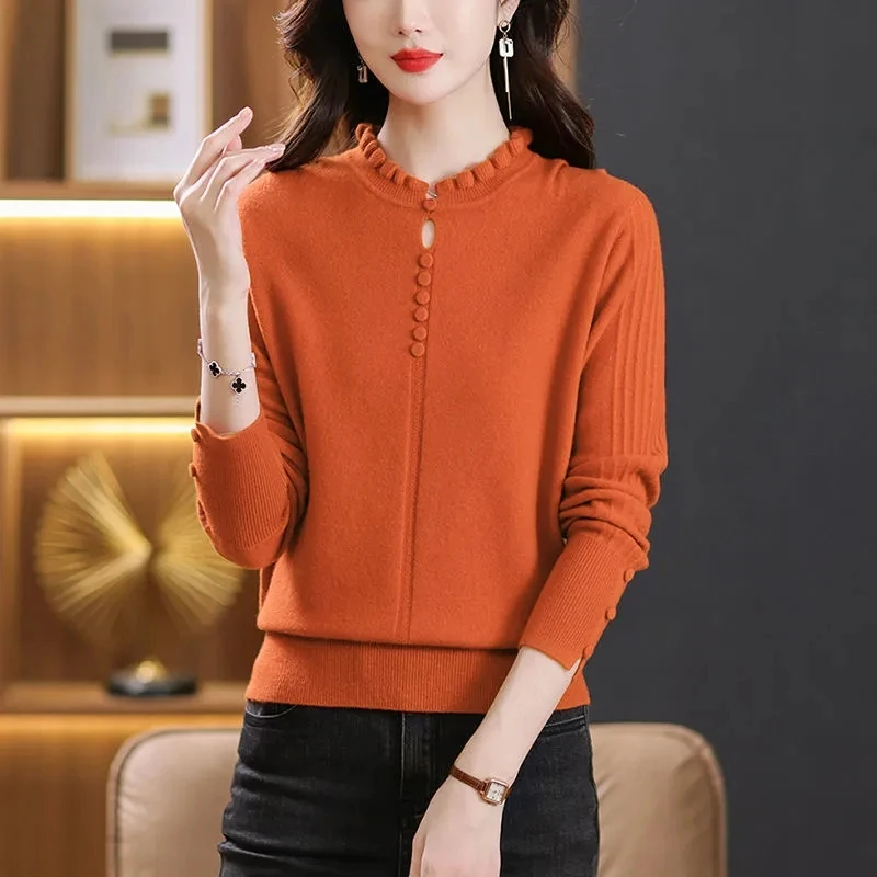 

2024 New Korean Autumn Winter Knitted Pullover Sweater Women Long Sleeve Short Slim Warm Femme Jumper Knitwear Bottoming Shirt