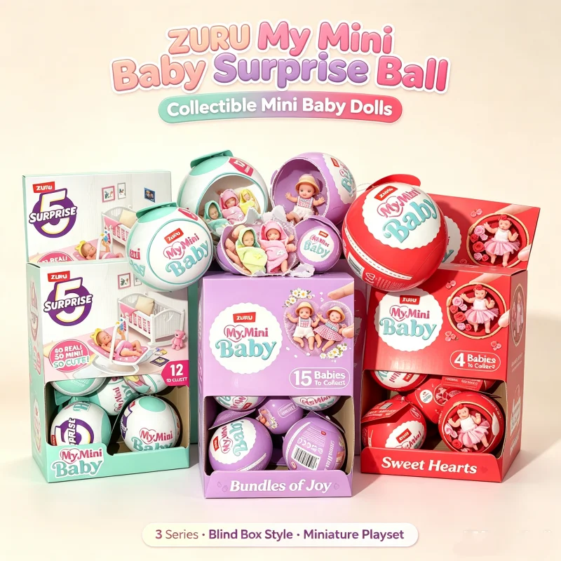 ZURU 5 Surprise My Mini Baby Série 2 Boîte Mystère Surprise – Poupée Miniature Réaliste à Collectionner avec Ensemble de Jeu et Accessoires – Cadeau