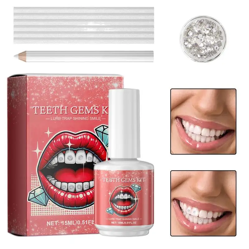 Tooth Gems Kit Decorative Tooth Glue Set Teeth Fashionable Detachable Set Decorations for Men Beauticians Women Adults